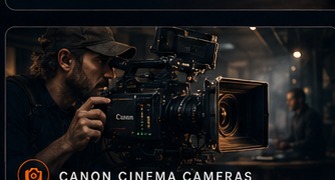 Cinematographer operating a professional Canon cinema camera rig