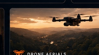 Professional drone filming a cinematic landscape